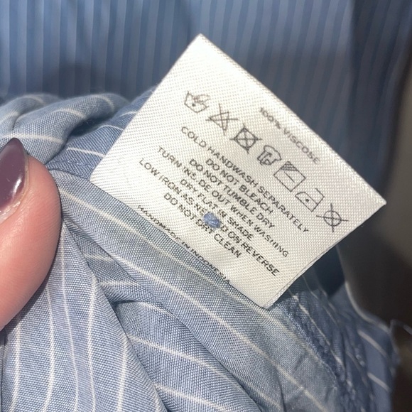 FAITHFULL THE BRAND x REVOLVE Blue White Stripe Blue Blanc Midi Dress Size 4/S - Picture 13 of 14